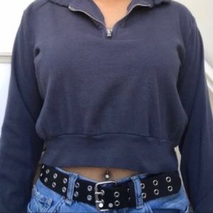 brandy melville cropped quarter zip